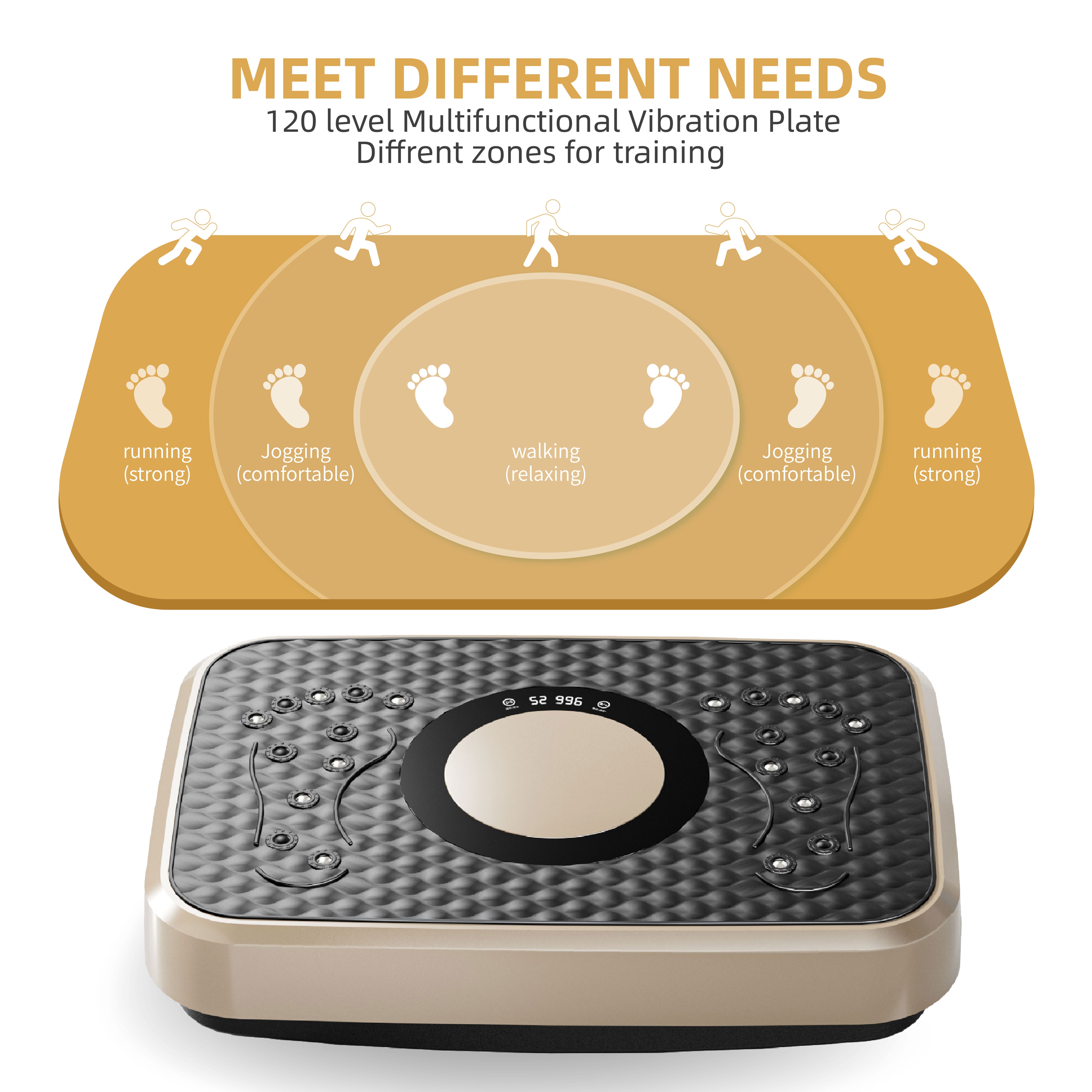 Vibration Plate Fitness Platform, Whole Body Exercise Machine For Lymphatic Drainage, Shaking Workout Board With 120 Speed Levels, Fat Burner And Weight Loss Equipment For Men And Women._voghion.com